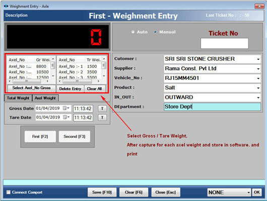 Axle weighbridge software, Multi Axle Weight Software
